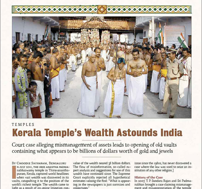Keralan Temple, Ganapati Sthapati and a Youth Essay in Hinduism Today Jan/Feb/Mar 2012 Issue