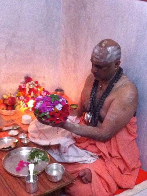 The Day Begins at Suttur Matha in India with Siva Worship