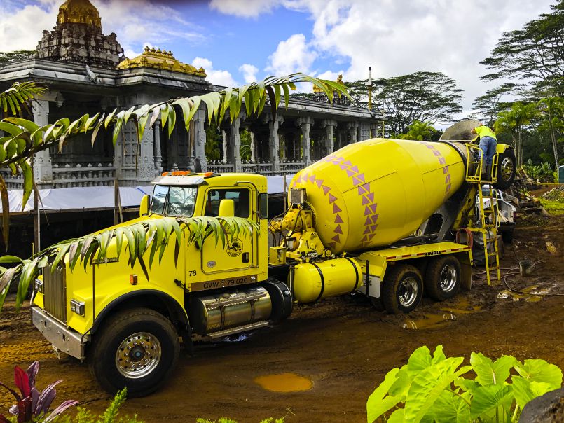 Today's Concrete Pour at Iraivan Temple