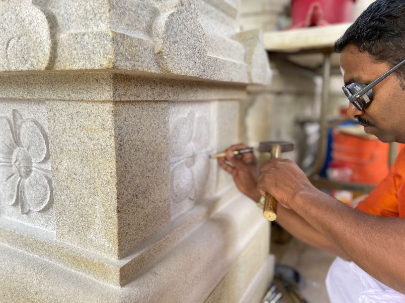 Carving Progress on Iraivan Temple - December 19th, 2020